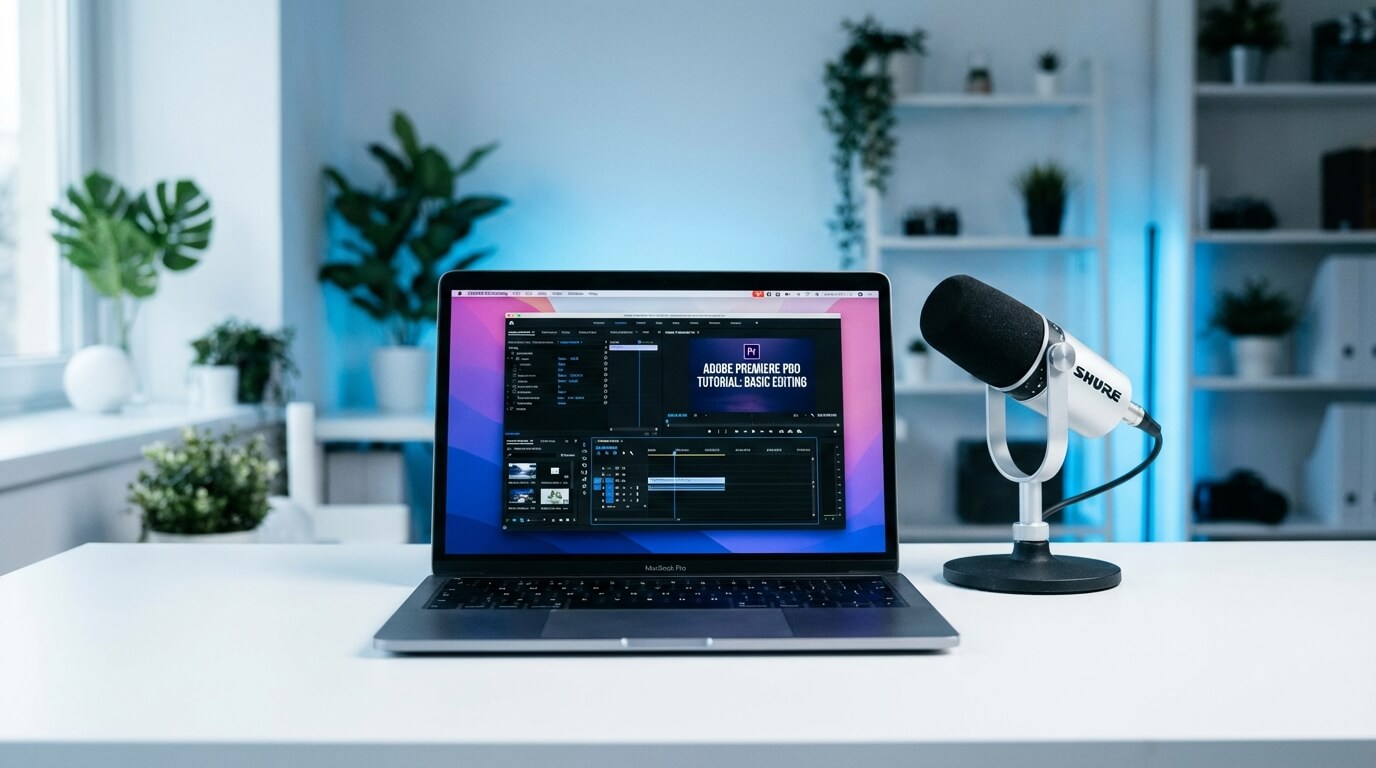 Laptop screen recording a software tutorial for faceless digital product reviews