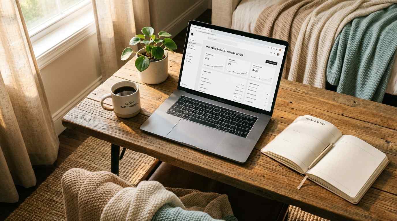 Online income for busy parents — My Balance Builders home workspace for building digital income around family life