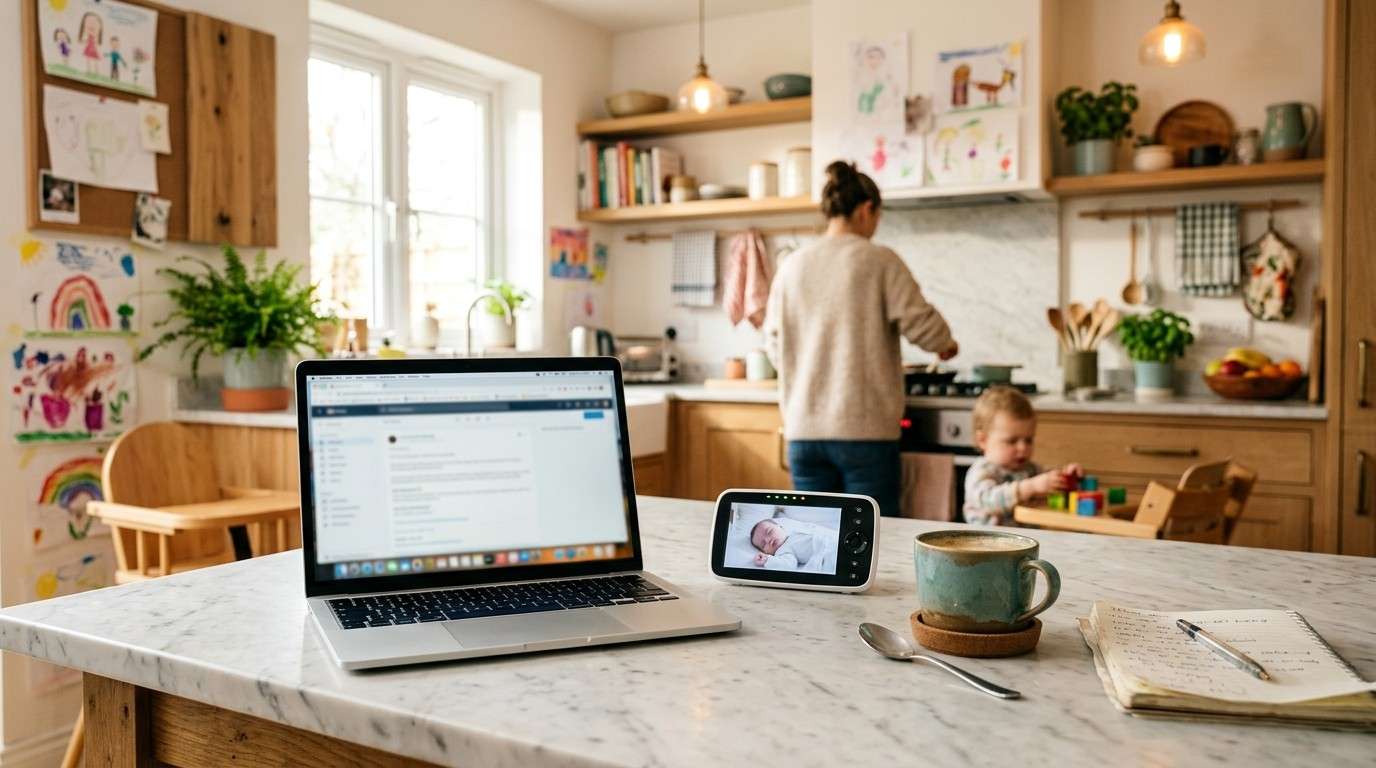 Kitchen & Family Life lifestyle scene illustrating canva playbook guide for beginners for busy parents
