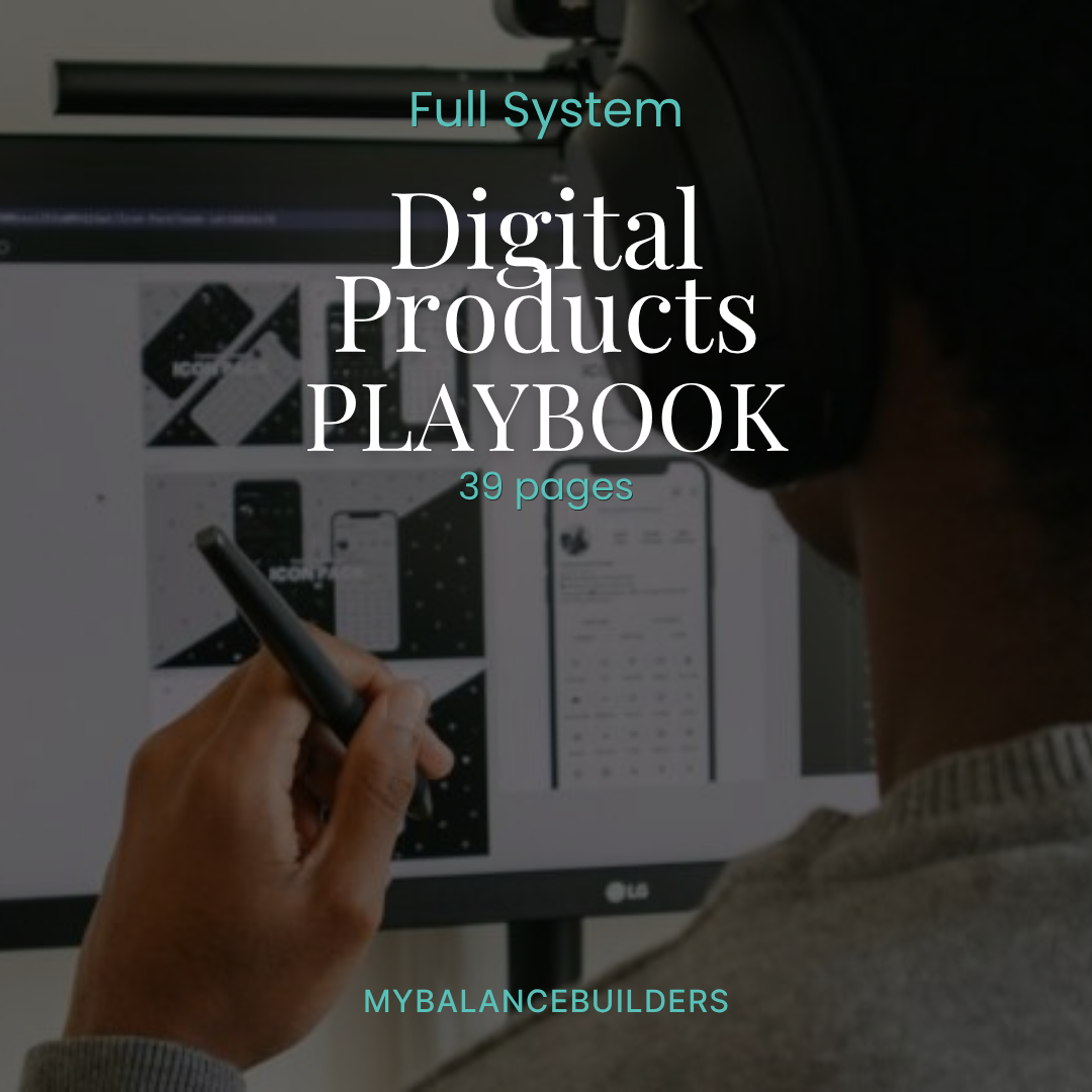 Digital Products Playbook cover — 39-page Digital Products guide for busy parents by My Balance Builders
