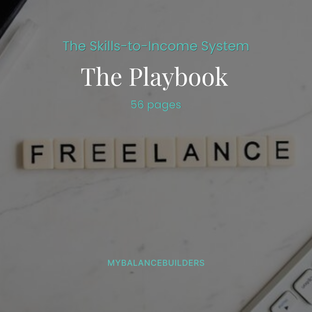 Freelancing Playbook cover — 56-page Freelancing guide fr busy parents by My Balance Builders